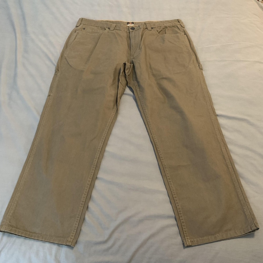 Ridgecut Ultratough Carpenter Pants Mens 40x30 Green Canvas Workwear Relaxed Fit